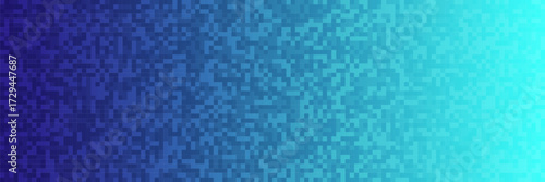 Minimal tech style abstract wallpaper. Abstract data visualization pixel blocks. Futuristic Blue gradient background vector. Technology pixelated texture illustration