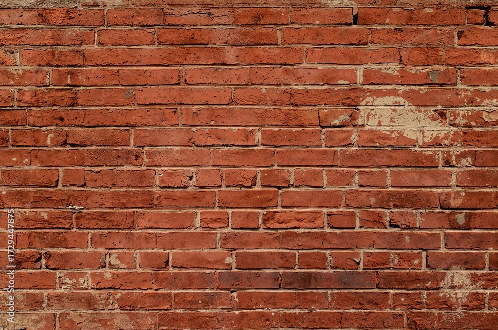 Naklejka premium Worn Painted Brick Surface with Vintage Texture