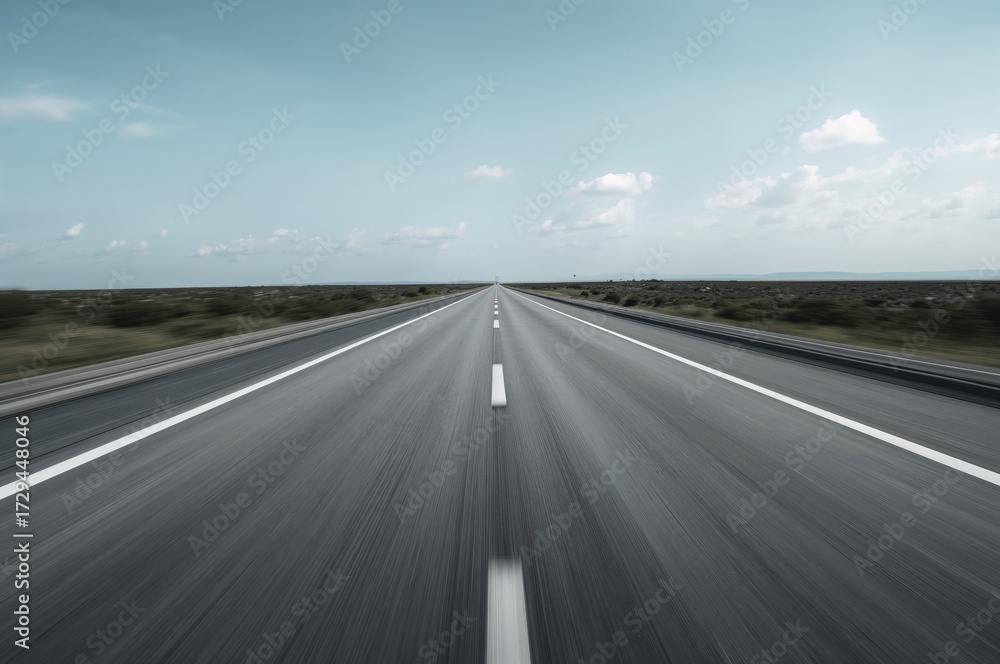 Naklejka premium Empty highway with motion blur effect