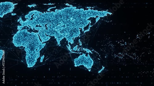 World map digital connection network communication global technology background