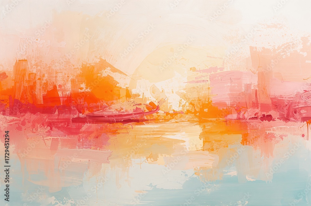 Fototapeta premium An artistically crafted abstract backdrop illustrating a warm summer dawn.