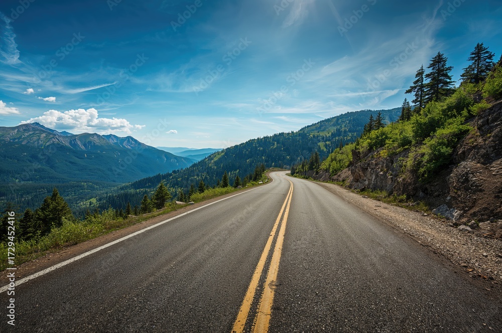 Naklejka premium Far below the mountain's base