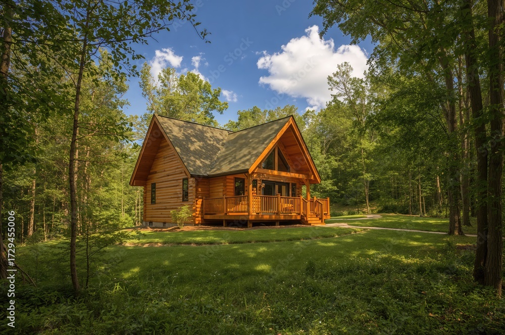 Fototapeta premium Elegant rustic wooden cabin design