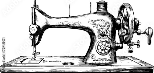 Vintage sewing machine craftsmanship design for decor and collectors