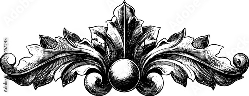 Ornate baroque ornament engraving - vintage design for decor and art projects