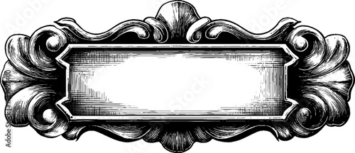 Elegant victorian rectangular frame design for vintage labels and posters