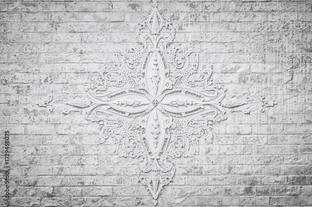 Obraz premium Monochrome Design on a White Brick Surface Texture