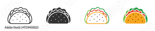 Tacos icon set, Mexican food icon, vector illustration