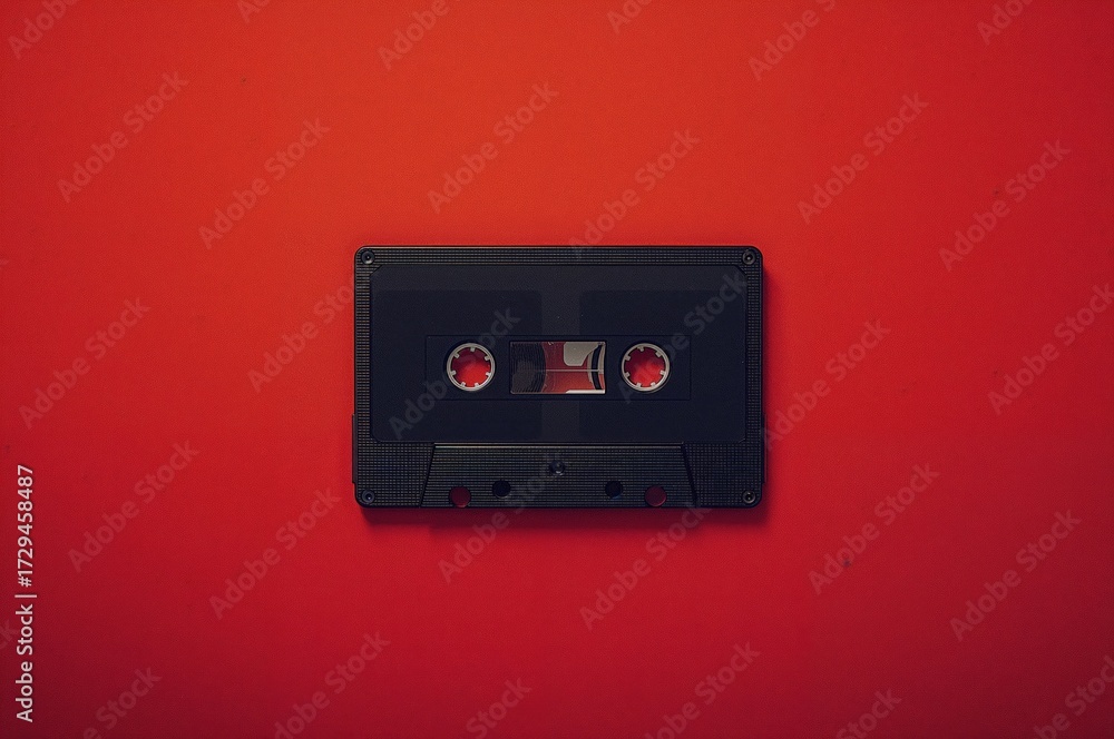 Obraz premium Dark tape against a crimson backdrop