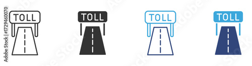 Toll road icon set, Toll Payment Icon, vector illustration