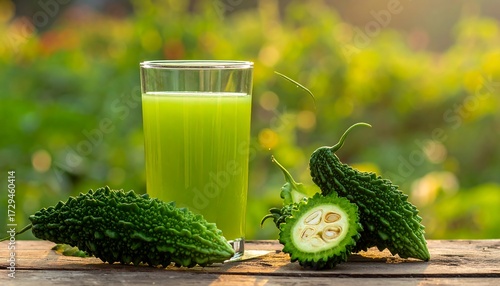 Green smoothie with bitter melon