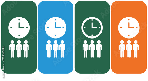 Visual representation of time management and group collaboration strategies for efficient workflow optimization and project success metrics