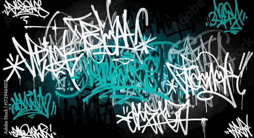 Urban Aerosol Art Graffiti Tags Collection Vibrant Colors Dynamic Styles