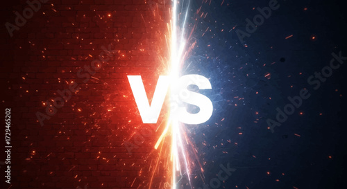 Epic Versus Showdown Intense Battle Clash Confrontation Competition Dramatic Display of Opposing Forces Exploding with Energy