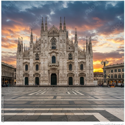 Milan Duomo Cathedral Front Facade: Gothic Architecture I

