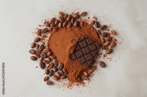 Overhead view of chocolate ...