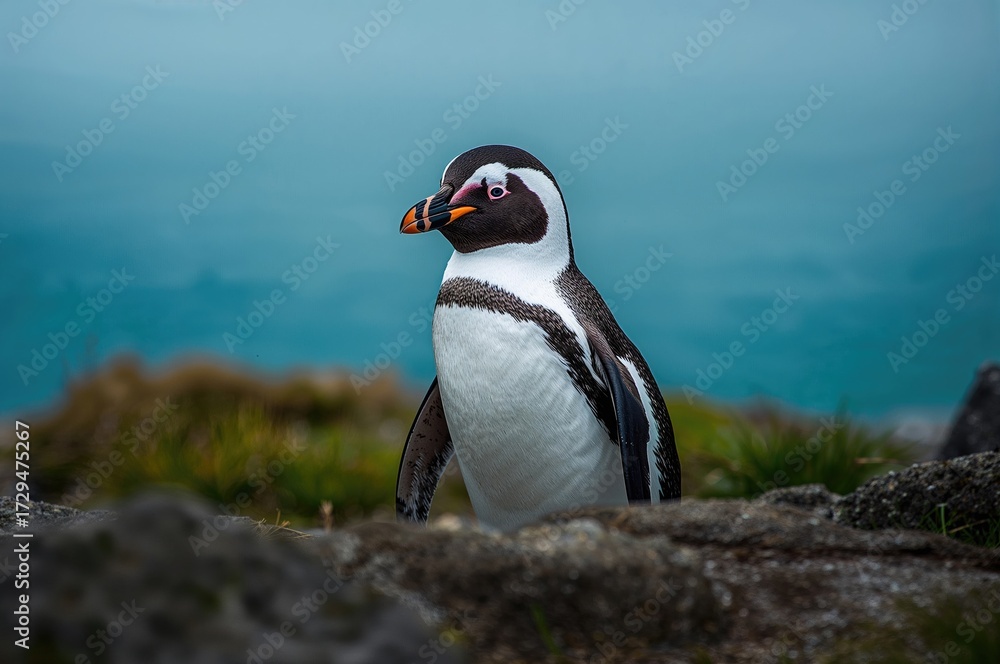Obraz premium Wild Gentoo penguin in its natural habitat