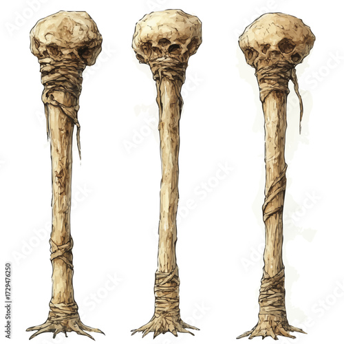 Stilts, watercolor drawing vector, isolated on a white background.
