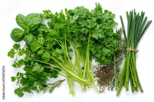 Fresh garden herbs includin...