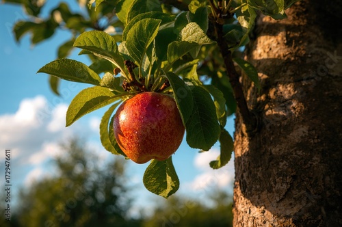 A Crisp Apple Hanging from ...