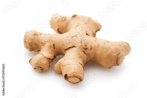 Isolated Fresh Ginger Rhizo...