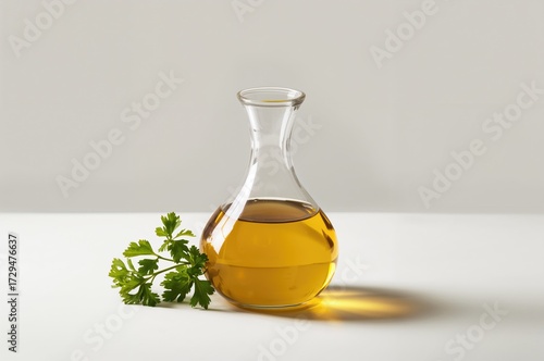 Transparent bottle of olive...