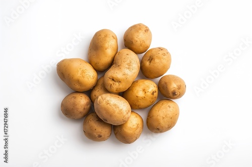Newly harvested potatoes on...
