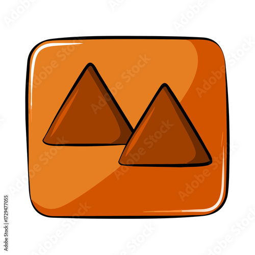 icon of two brown pyramids in a square