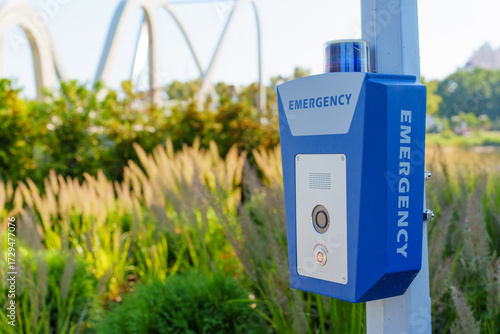 Emergency Call Box in Scenic Kyiv Park