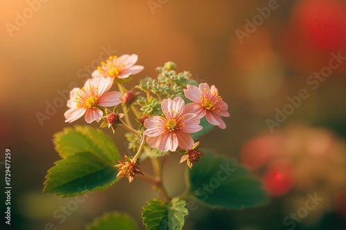 Wild strawberry blossoms