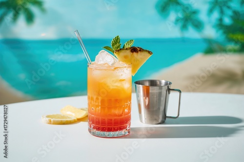 Cocktail glass filled with ...