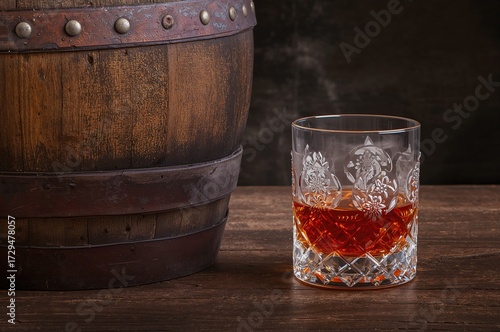 Ornate glass filled with wh...