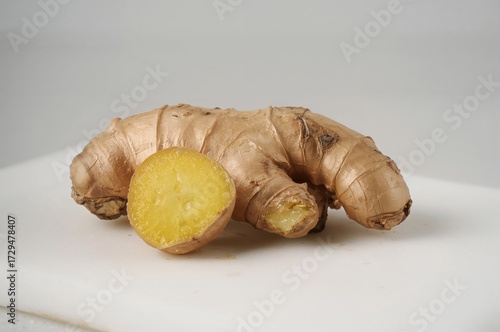 Fresh spicy ginger rhizome ...