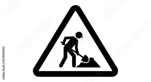 Cautionary road sign indicating workers are present and engaged in construction or maintenance activities requiring driver attention and reduced speed on the roadway