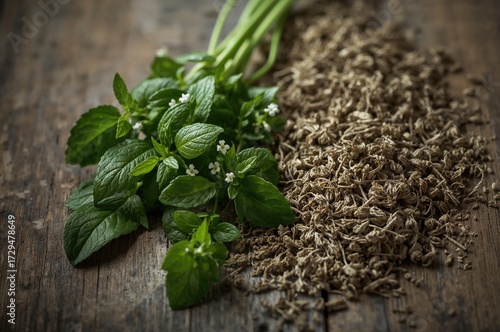 Oregano leaves, both fresh ...
