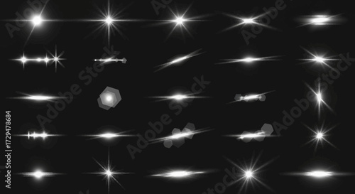 Collection of Realistic Lens Flares and Light Effects for Digital Art and Design Projects