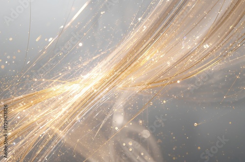 Glass illuminated by golden...