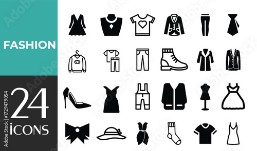 Set of thin line icons for clothing. editable stroke icons for luxury clothing. style icons. Symbols for T-shirt, pants, jacket, dress, shorts, shoes, and shirts.vector
