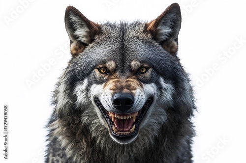 Smiling gray wolf set again...