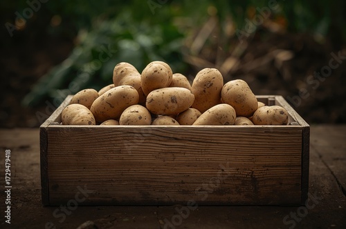 Wooden crate filled with ne...