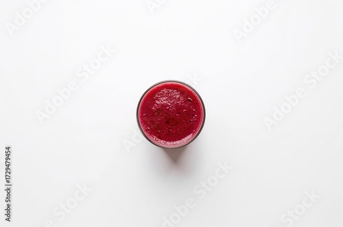 Top view of a glass filled ...