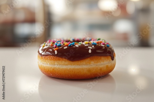 Sweet glazed chocolate donu...