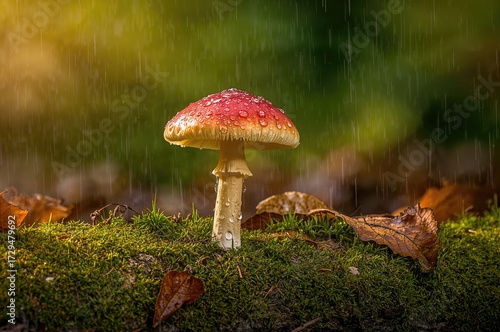 Mushrooms thriving in the w...