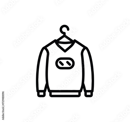 Set of thin line icons for clothing. editable stroke icons for luxury clothing. style icons. Symbols for T-shirt, pants, jacket, dress, shorts, shoes, and shirts.vector