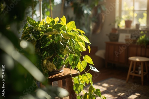 Sunlit golden green Epiprem...