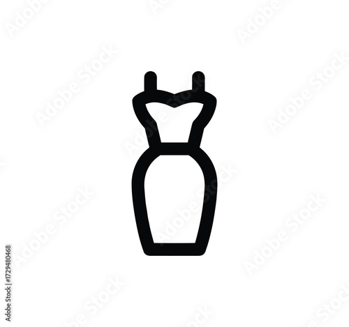 Set of thin line icons for clothing. editable stroke icons for luxury clothing. style icons. Symbols for T-shirt, pants, jacket, dress, shorts, shoes, and shirts.vector