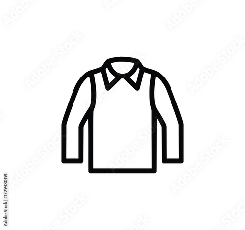 Set of thin line icons for clothing. editable stroke icons for luxury clothing. style icons. Symbols for T-shirt, pants, jacket, dress, shorts, shoes, and shirts.vector