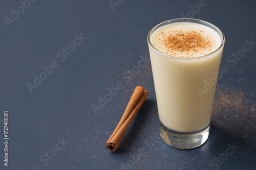 Warm spiced eggnog beverage...