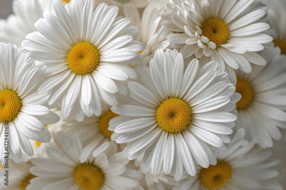 Obraz premium Close-up of vibrant white chamomile flowers commonly used in herbal medicine