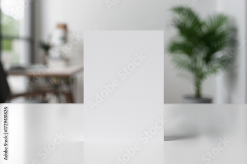 Flyer displayed on a flat surface with a plain white backdrop.